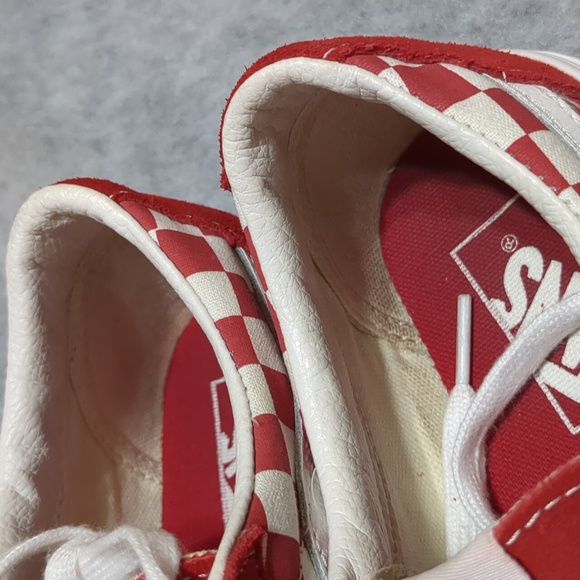 Vans Old Skool Red Checkerboard Canvas Suede Skate Shoes Sneakers women size 8.5 - Picture 7 of 8